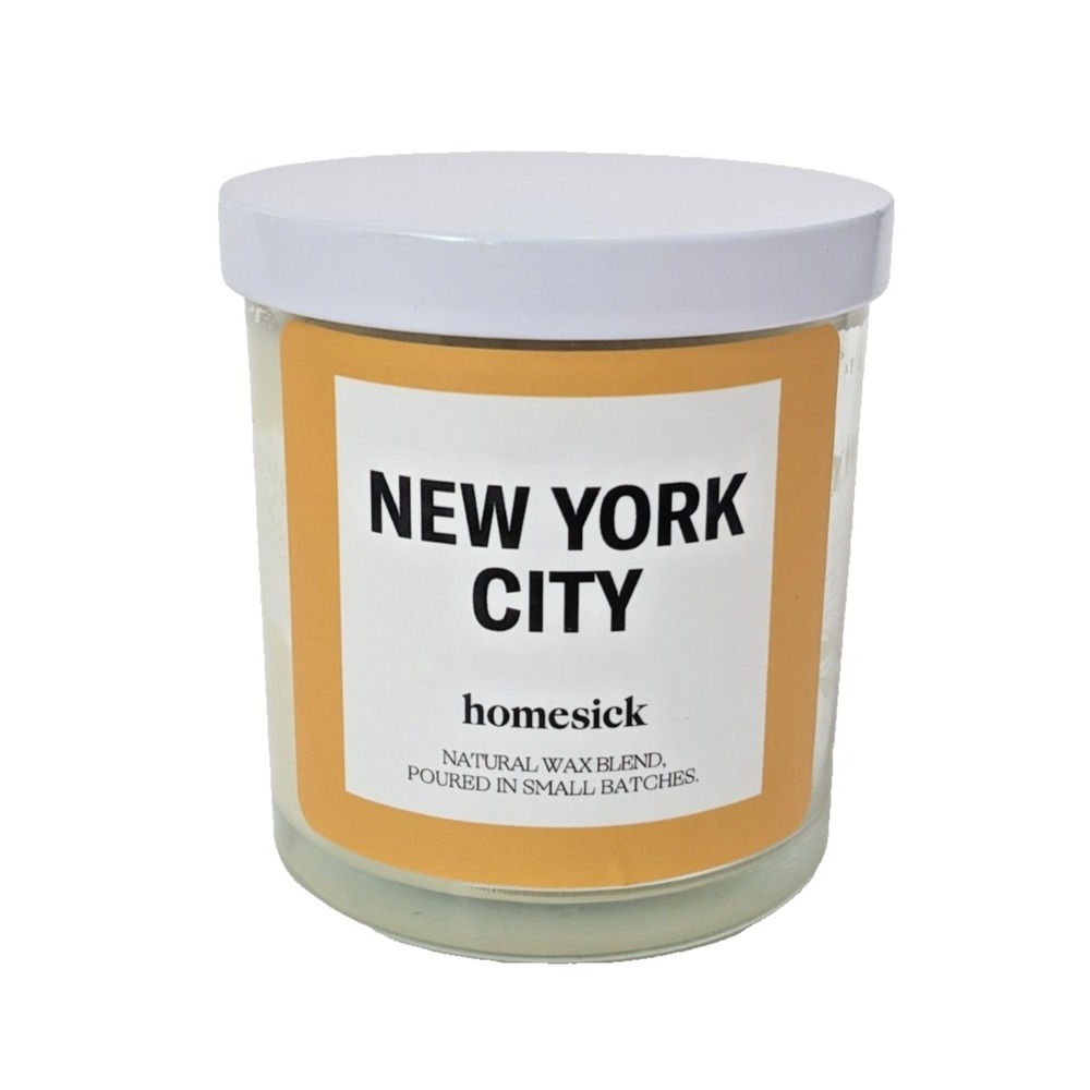 Homesick New York City Scented Candle 7.5 oz Natural Wax Blend Bergamot Jasmine